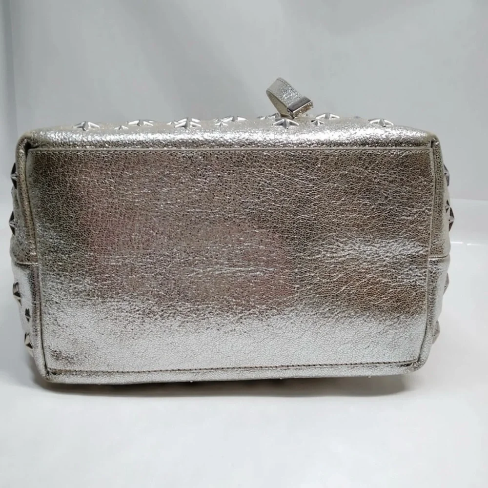 Jimmy Choo ~ Sophia metallic silver leather tote bag with star studs - Picture 6 of 6